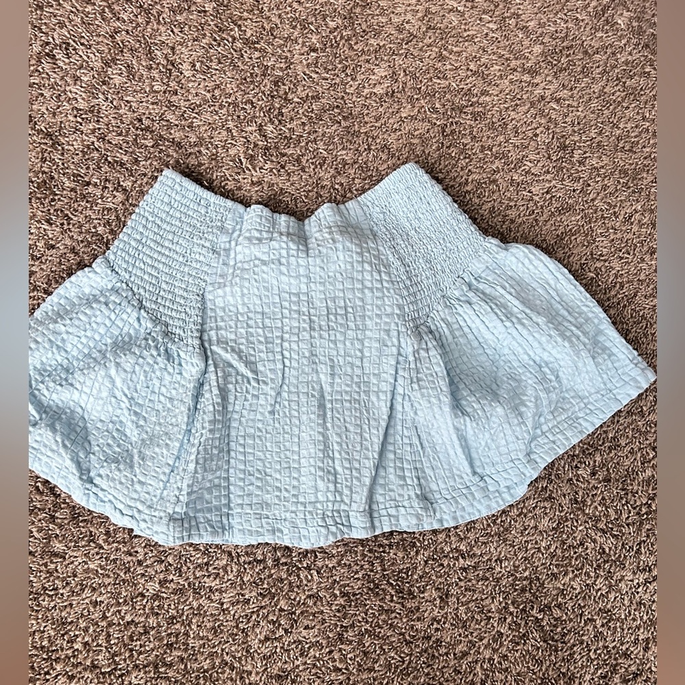Free People Light Blue Textured Women's Skirt